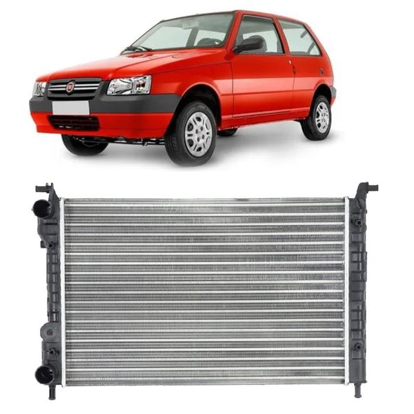 Radiador Uno e Fiorino 2004 Em Diante Motor 1.0 e 1.3 Com Ar 