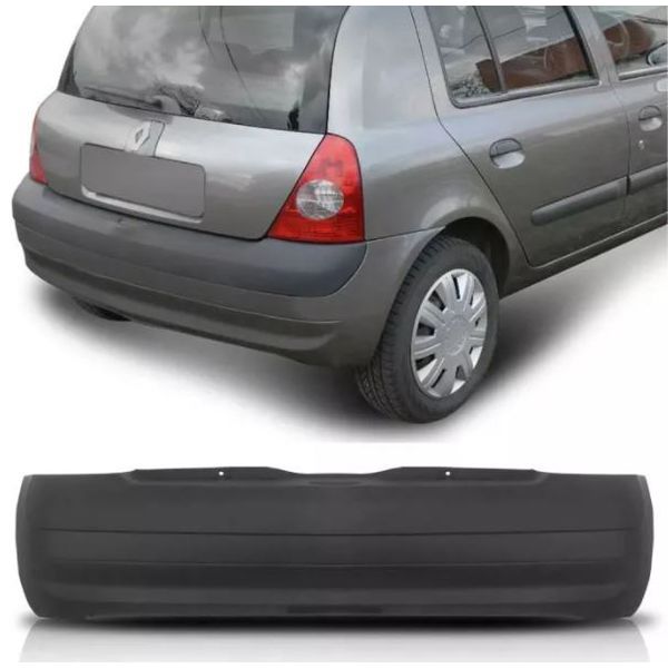 Parachoque Traseiro Clio Hatch 2004 á 2005 Preto Liso