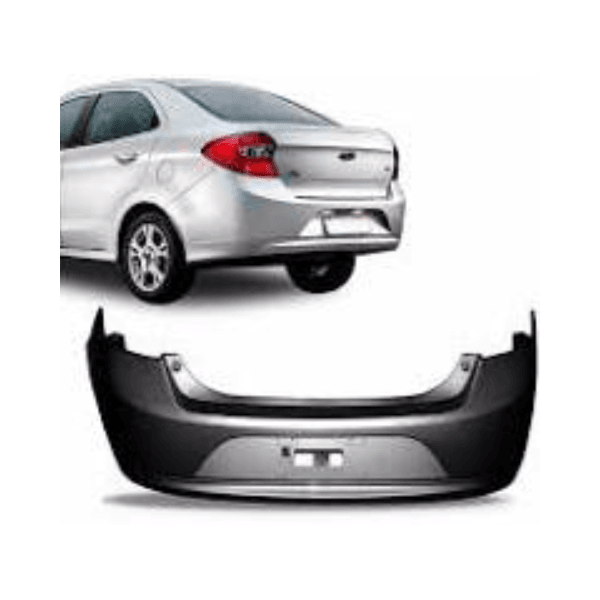 Parachoque Traseiro Ford Ka Sedan 2014 á 2017 Preto Liso S/ Furo Sensor