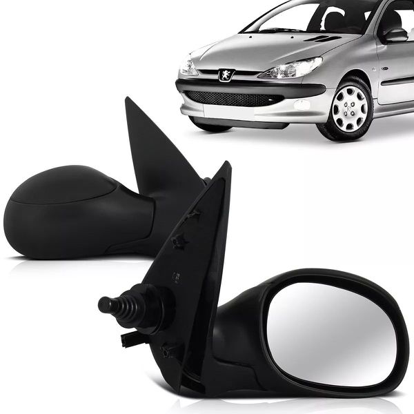 Retrovisor Peugeot 206 e 207 2000 a 2014 Controle Manual
