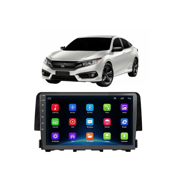 Multimídia FP Import 9 Polegadas Honda Civic 2017 a 2021 C/ Moldura Black Piano 