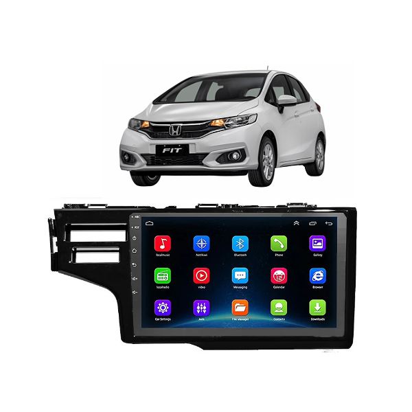 Multimidia FP Imports 9 Polegadas Honda Fit e WR-V 2015 a 2021 C/ Moldura Preta