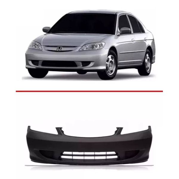 Parachoque Dianteiro Honda Civic 2004 a 2006 Preto Liso