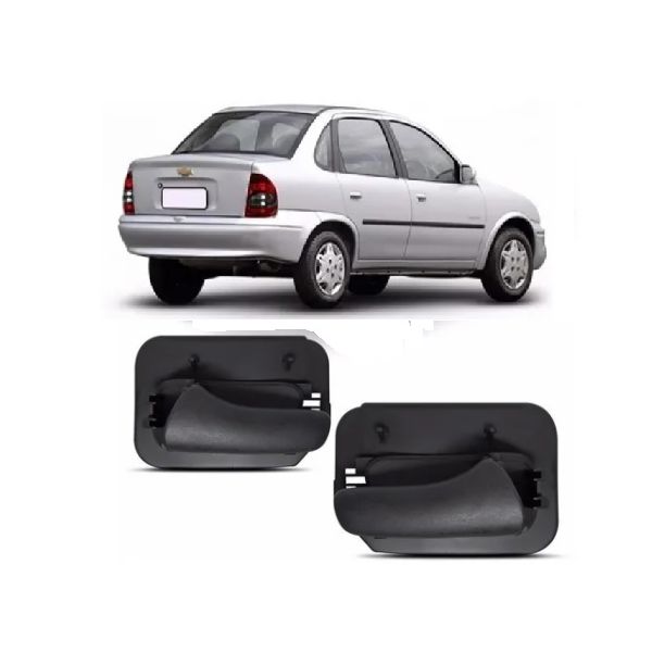 Maçaneta da Porta Corsa Até 2002 Classic 2003 Em Diante Preto Interna Traseira 