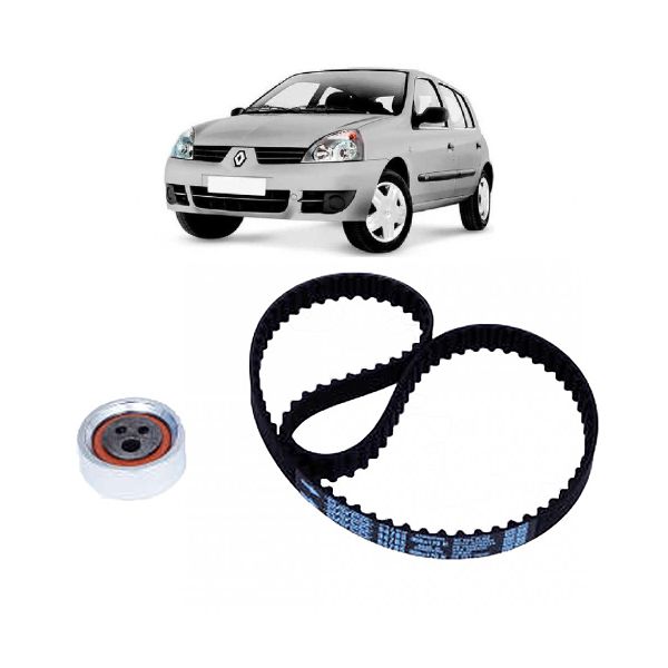 Kit Correia e Tensor Clio, Megane, Kangoo, Scenic, Logan e Sandero Até 2009 1.6 8V 