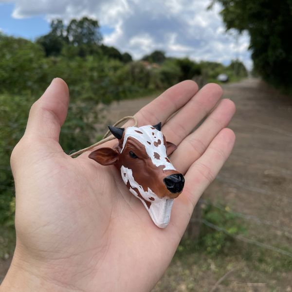 Cabeça de Boi para retrovisor - Pintado de Vermelho