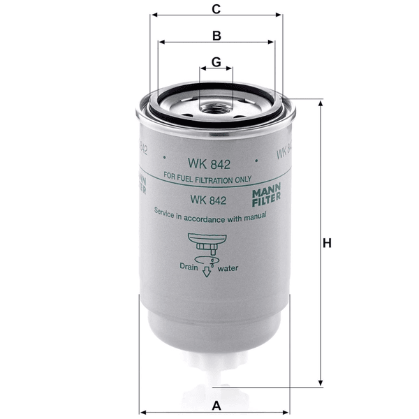 Filtro Combustível Mann Filter Wk842 / Psc411/ Fcd2058b / Psc496