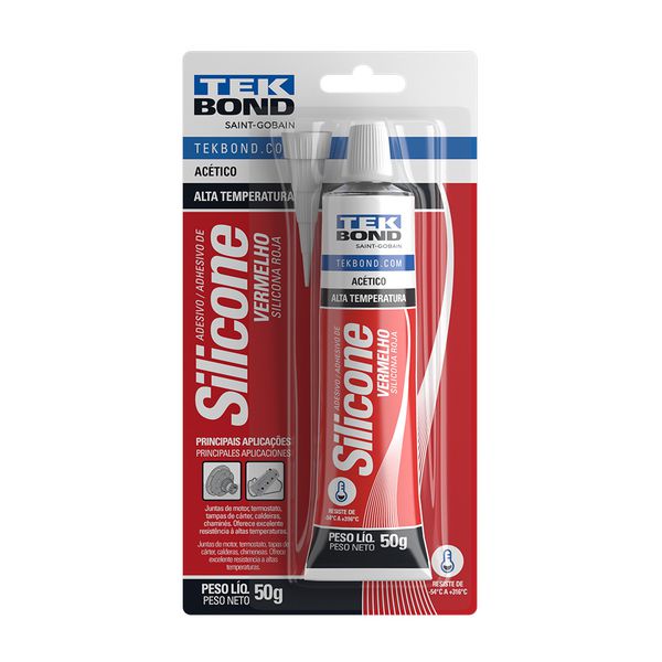 Silicone Acético Alta Temperatura Vermelho TekBond
