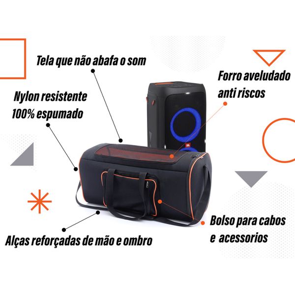 Case Bolsa Bag Jbl Partybox 100 Resistente Tela Frontal
