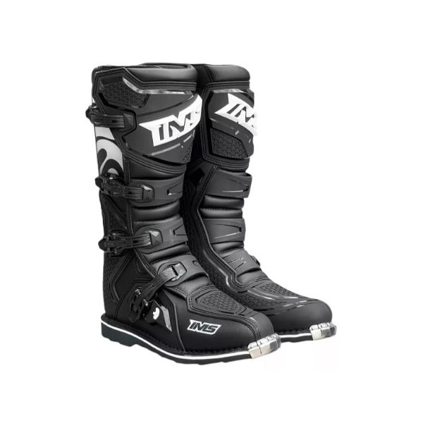 Bota Ims Robust Sola Costurada Bico De Aço Trilha Motocross Preta