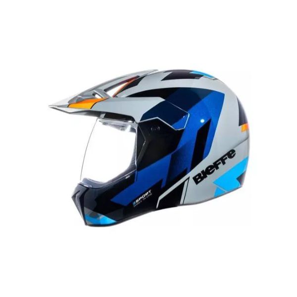 Capacete Bieffe 3 Sport Com Viseira Cristal 30th React Azul