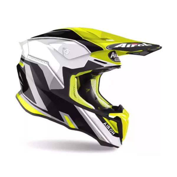 Capacete Airoh Twist 2.0 Trilha Moto Motocross Off Road Preto Amarelo