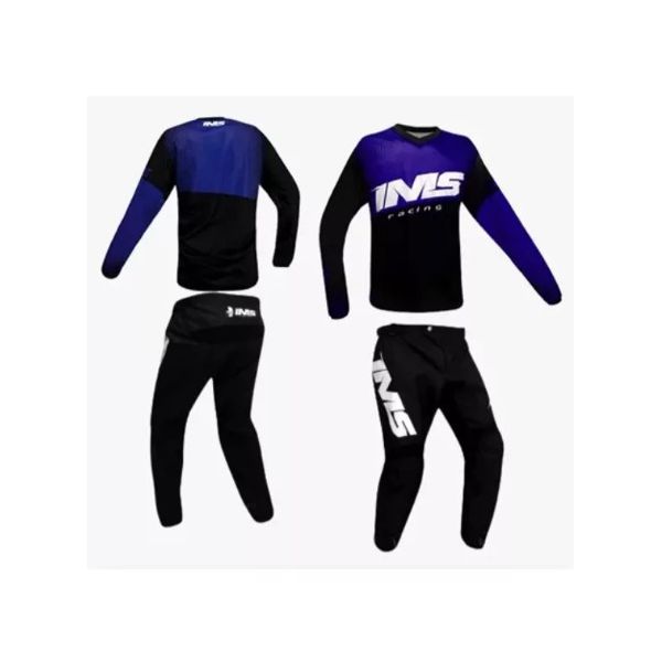 Conjunto Ims Mx Active Trilha Motocross Off Road Preto Azul