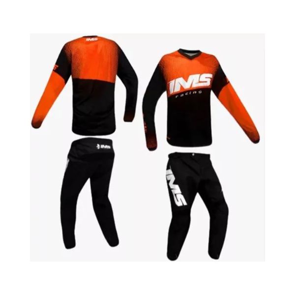 Conjunto Ims Mx Active Trilha Motocross Off Road Preto Laranja