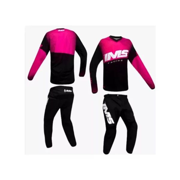 Conjunto Ims Mx Active Trilha Motocross Off Road Preto Rosa