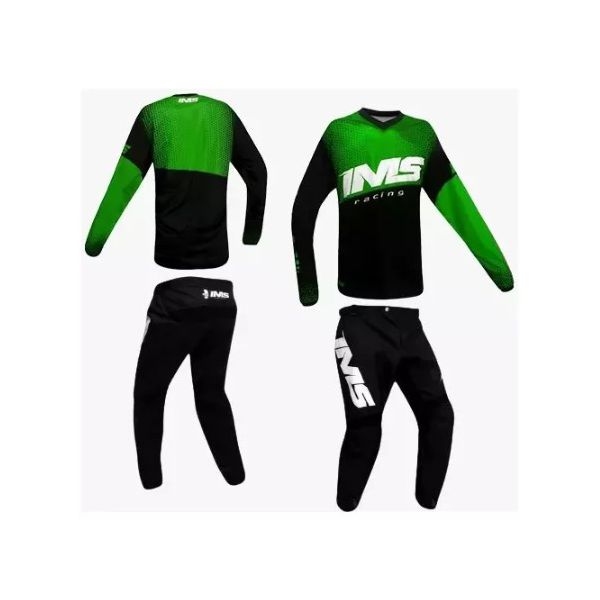 Conjunto Ims Mx Active Trilha Motocross Off Road Preto Verde