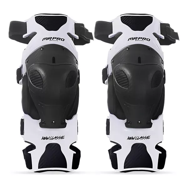 Joelheira Articulada Trilha Motocross Enduro New Classic MrPro BRANCO