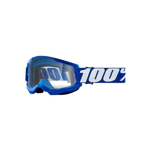 Óculos 100% Strata 2 Transparente Azul Motocross Off Road Trilha