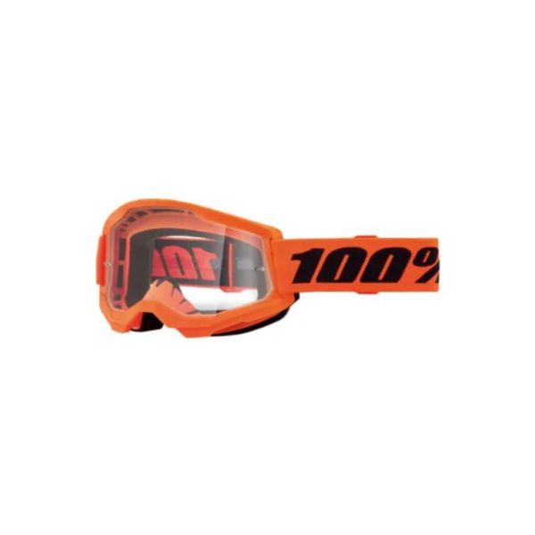 Óculos 100% Strata 2 Transparente Laranja Motocross Trilha Off Road