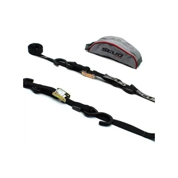Par Cinta Esticador Pressão Mosquetão 1,70m Scud Original Preto