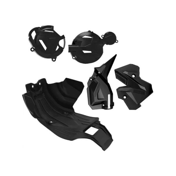 Kit Protetor De Carter Quadro Tampa De Motor Anker Crf250f Preto