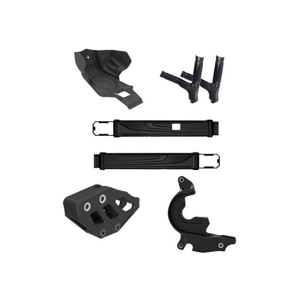 Kit IV Protetor Motor Quadro Balança Guia Pinhão Crf 230 Anker Preto