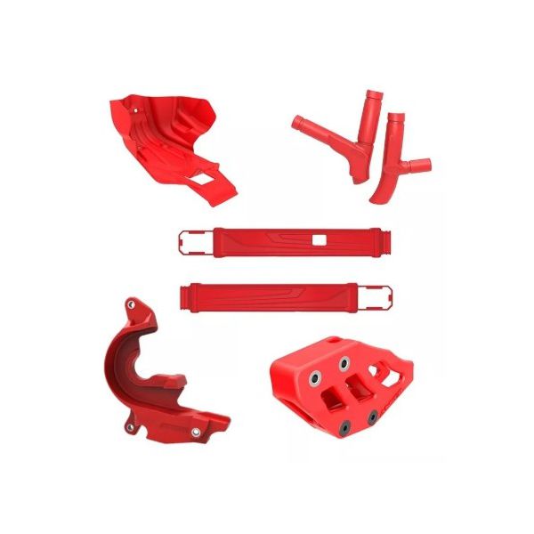 Kit IV Protetor Motor Quadro Balança Guia Pinhão Crf 230 Anker Vermelho