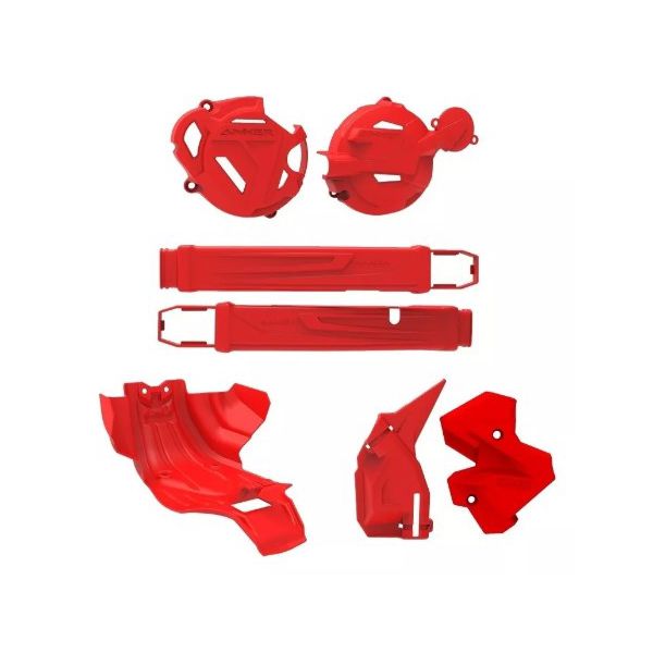 Kit 3 Protetor Plástico Motor Quadro Balança Crf 250f Anker Vermelho