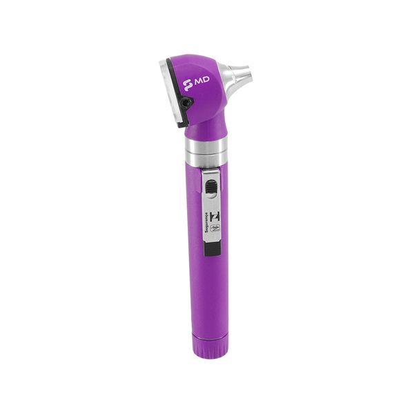 Otoscópio MD Omni 3000 2.5V LED Fibra Óptica Roxo com Estojo Macio