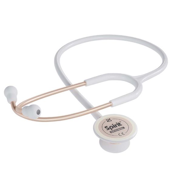 Estetoscópio Spirit Pro-Lite II Adulto Branco Acabamento Dourado