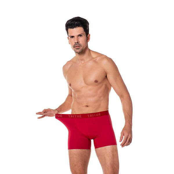 Cueca Boxer Vermelha Microfibra