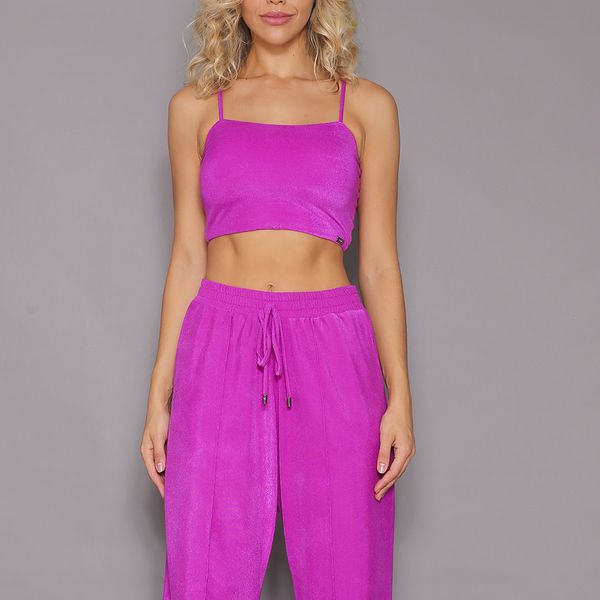 Conjunto Pantalona e Top Rosa F csia