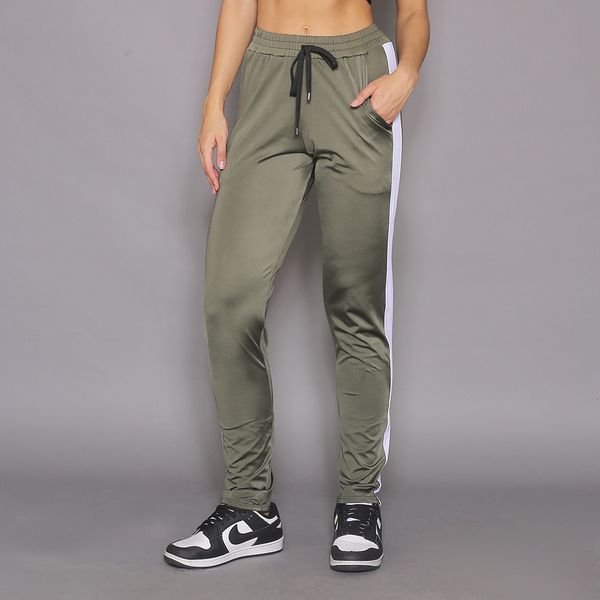 Calça jogger verde c/ listras 