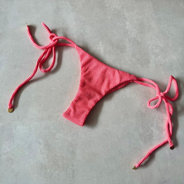 Calcinha fio duplo Acapulco textura Peach Blush Trituê