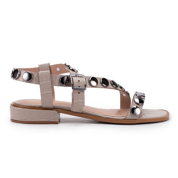 Sandalia Maisa Tachas Croco Aveia