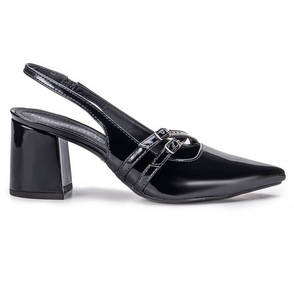 Scarpin Slingback Monopólio Lavy Verniz Preto