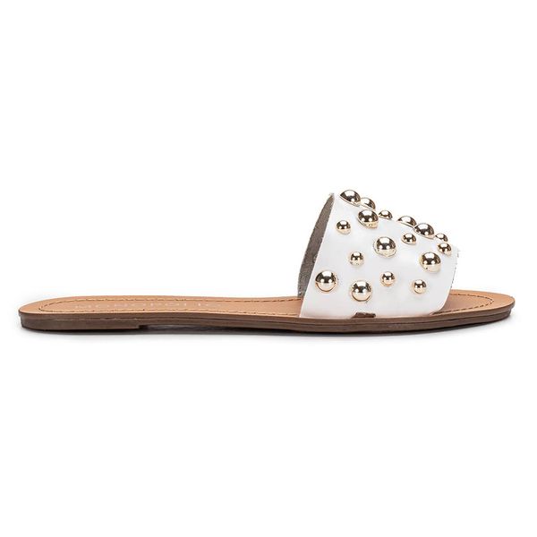 Rasteira Flat Monopólio Júlia Couro Branco