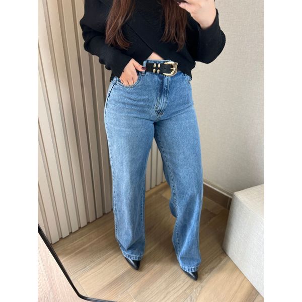 Calça Wide Leg Jeans
