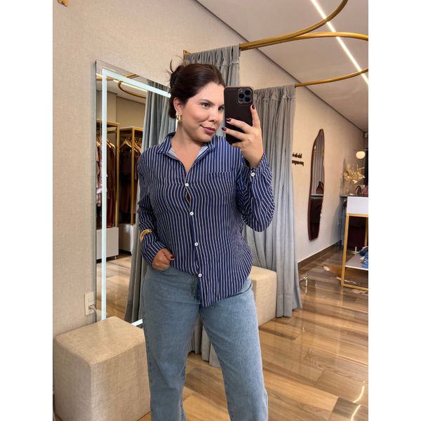 Camisa Lais Listrada Azul