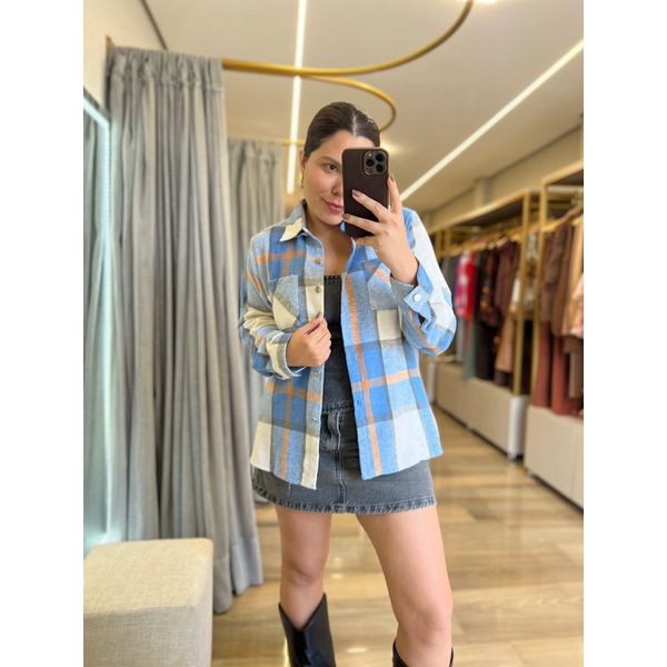 Camisa Xadrez Hanna Azul