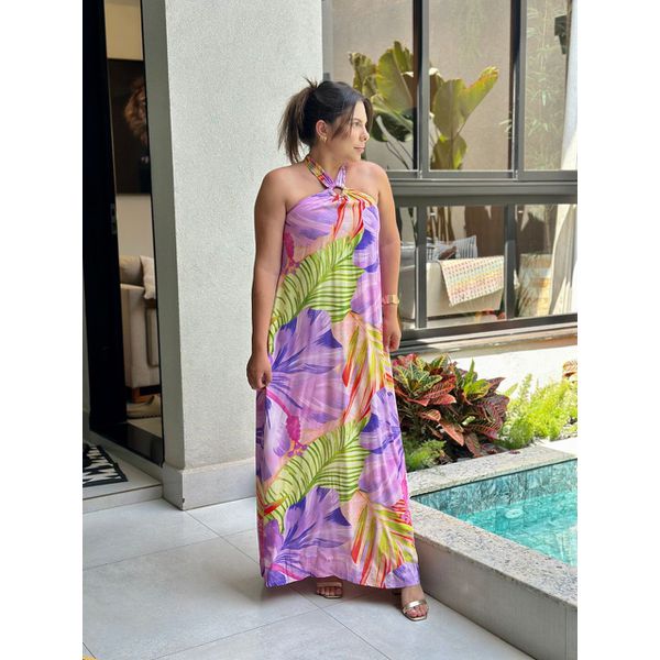 Vestido Estampado Verônica Lilás 