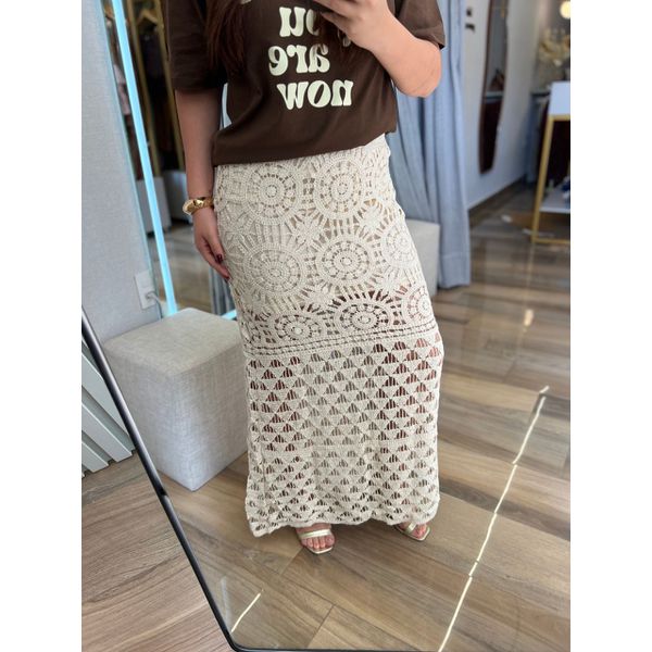 Saia Midi Croche Off White