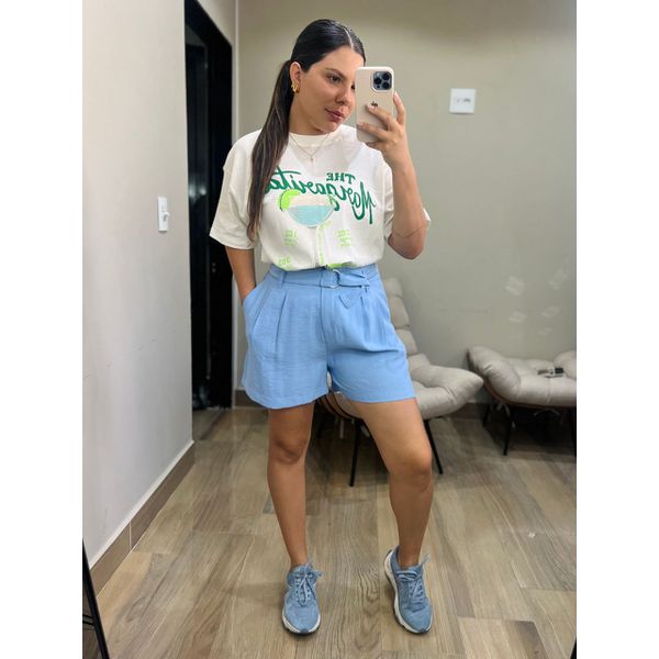 Short Helo Com Cinto Azul