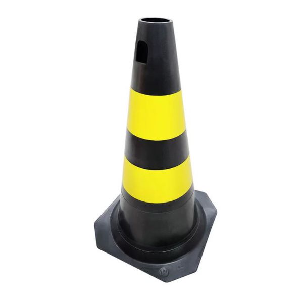 CONE PRETO E AMARELO - 50CM - PLASTCOR