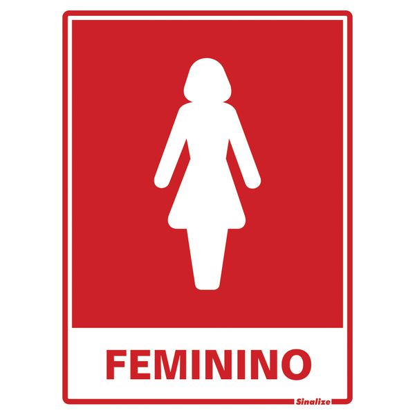 PLACA EM POLIESTIRENO 15X20 CM - SANITARIO FEMININO - SINALIZE