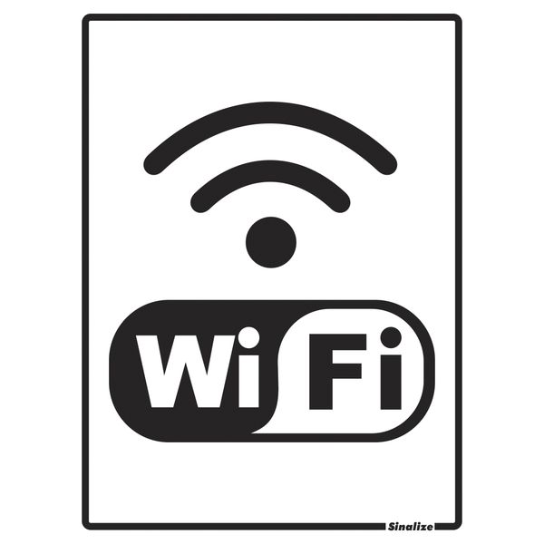 PLACA EM POLIESTIRENO 15X20CM - INTERNET WI FI - SINALIZE