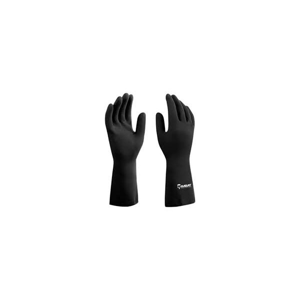 LUVA DE LATEX FORRADA PRETA 10 IMBAT CA 44495