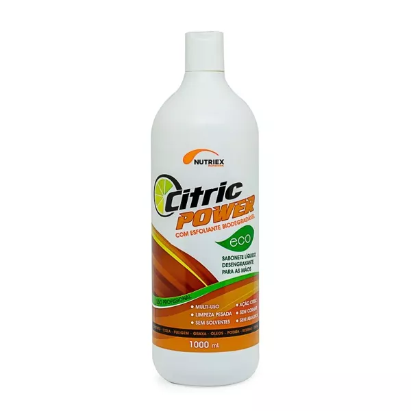 SABONETE LIQUIDO DESENGRAXANTE CITRIC POWER ECO C/ ESFOLIANTE 1L NUTRIEX