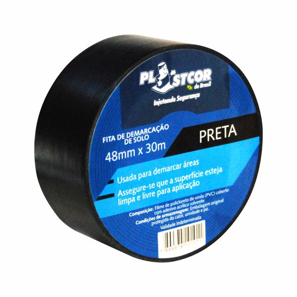 FITA DE DEMARCACAO PRETO 48MM X 30MTS - PLASTCOR