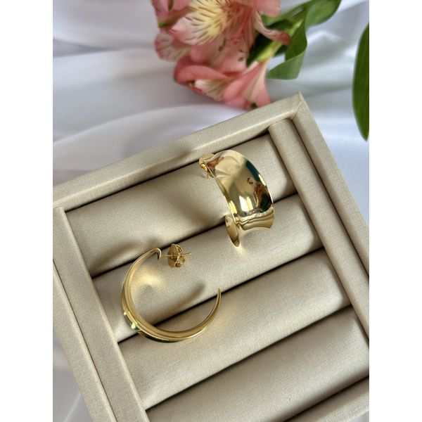 Brinco Argola Raízes Banhado a Ouro